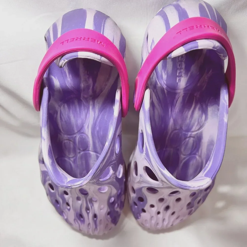 Merrell Hydro Moc Water Shoes-Kids size 4-Mrs1480 1-Purple/lilac/Pink-Slip On